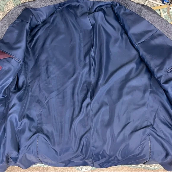 NWOT Moss Bros. Esq. Regular Fit Blue Speckle Suit Jacket Blazer Size EU 66
